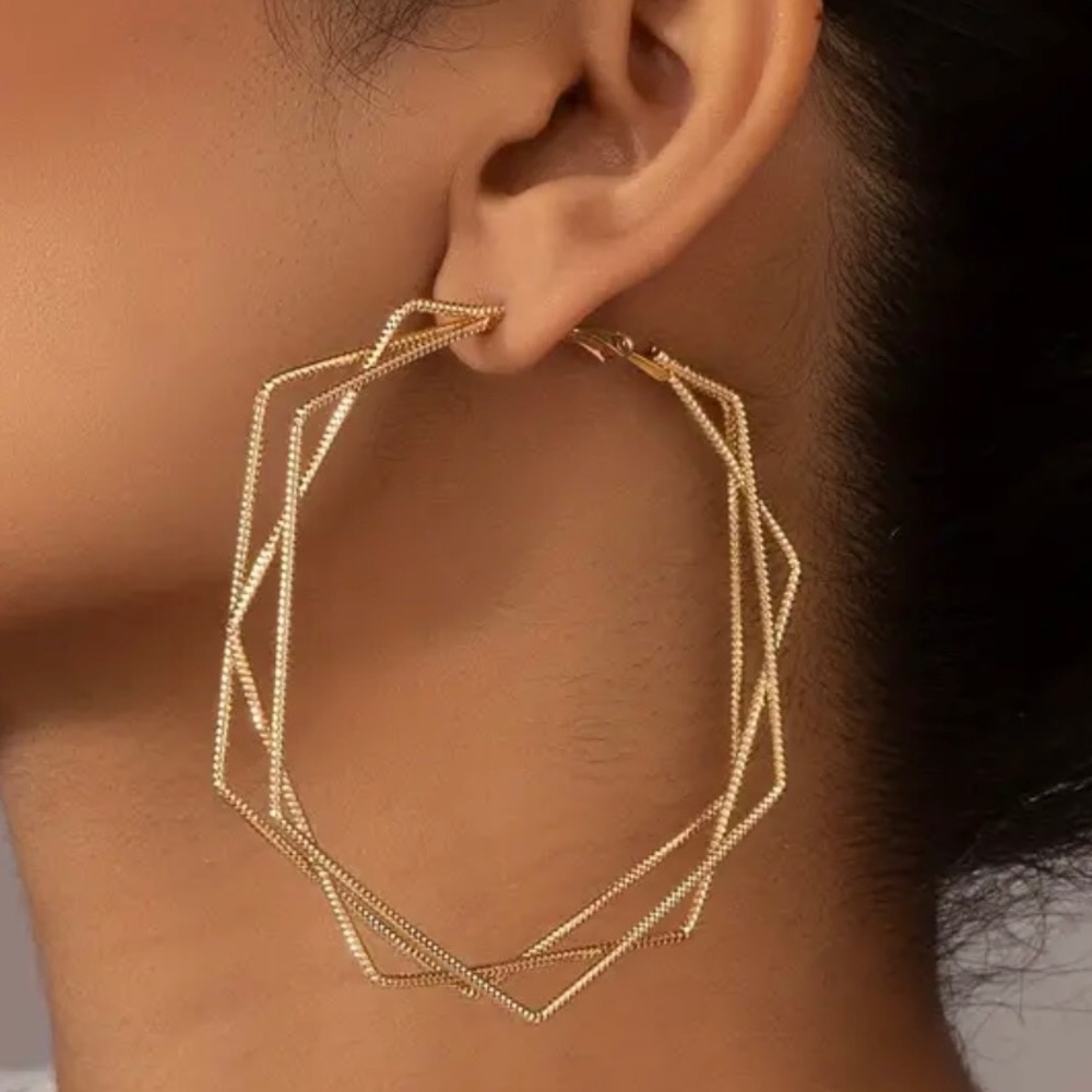 ✨✨✨Hexagonal Triple Hoop Earring✨✨✨